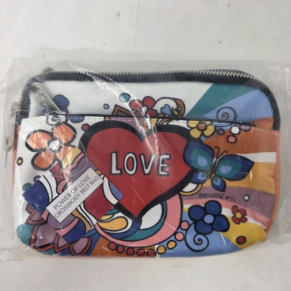 NEW Brighton Power of Love Crossbody Belt Bag Polyester 3 Compartments Zipper